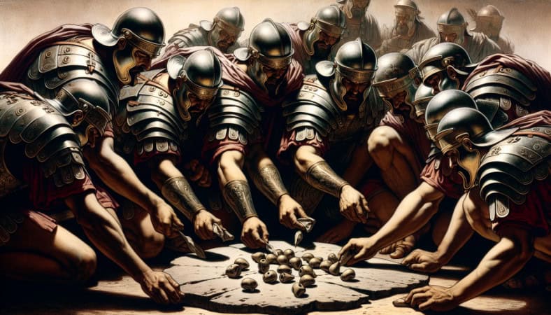 Roman soldiers casting lots