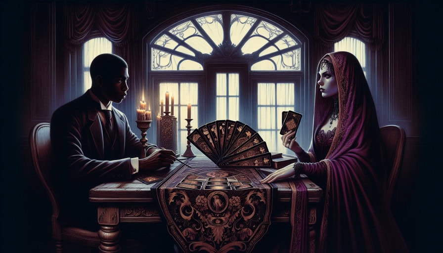 psychic with tarot cards
