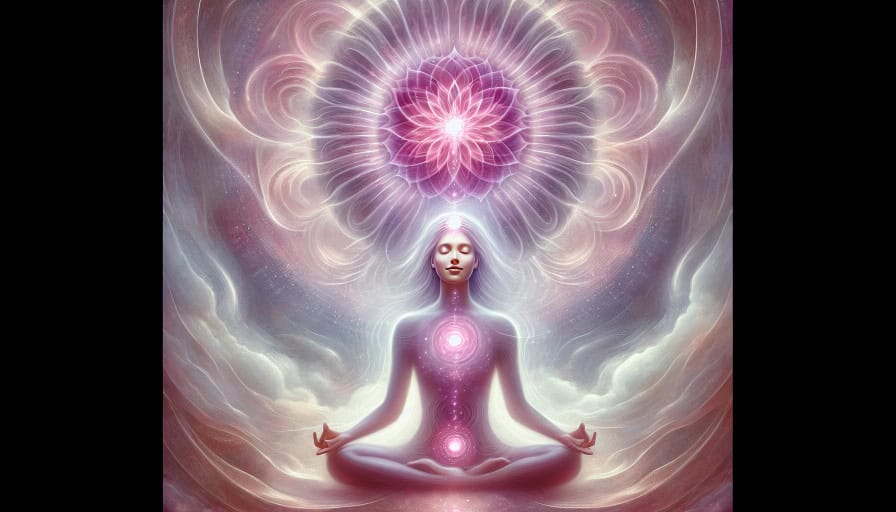 glowing magenta crown chakra