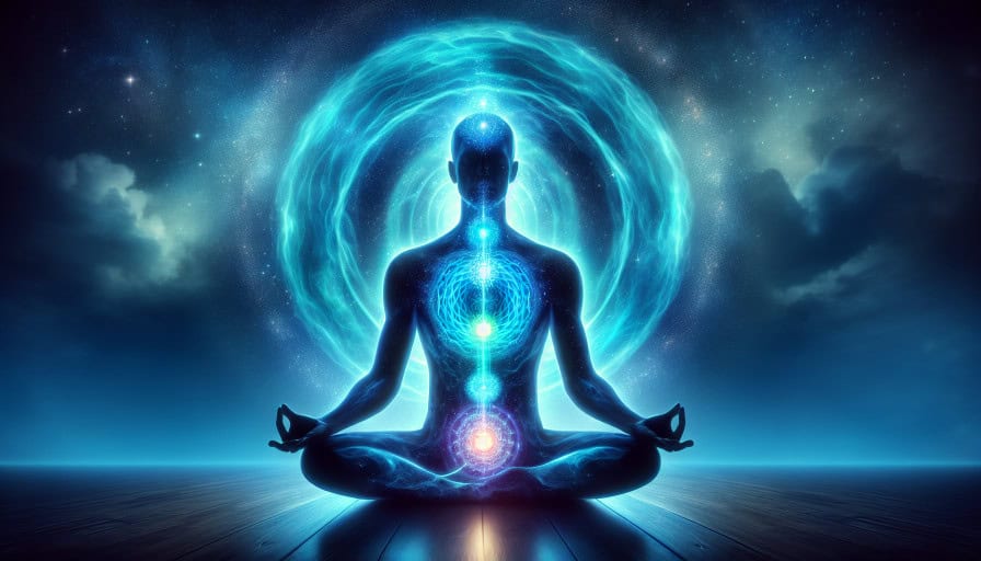blue aura connected to the throat