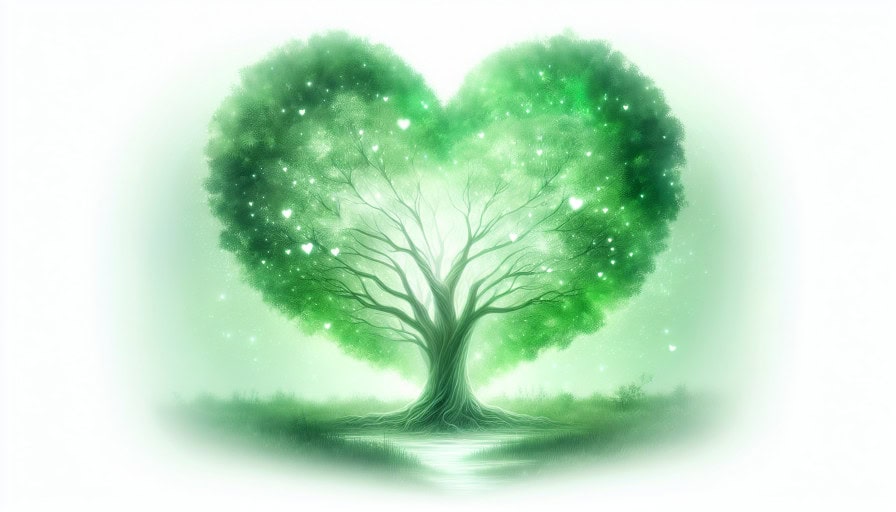 green heart-shaped tree
