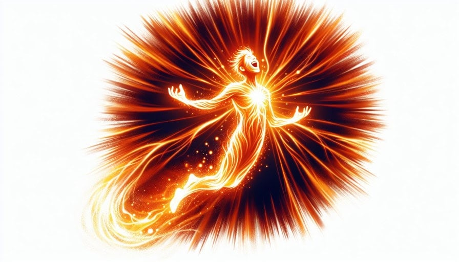 orange aura surrounding a person