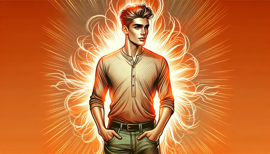 charming orange aura individual