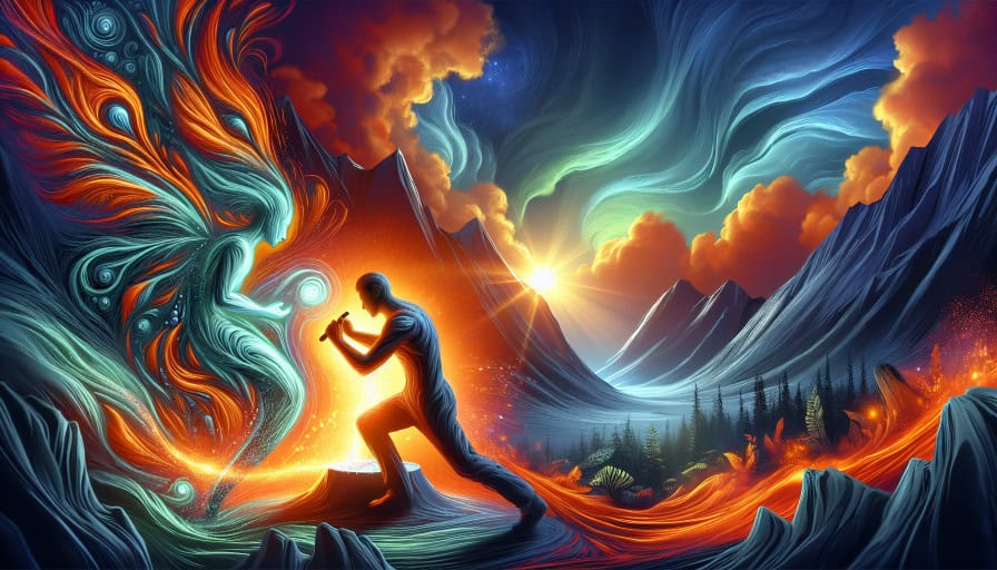 orange aura individual harnessing creative energy