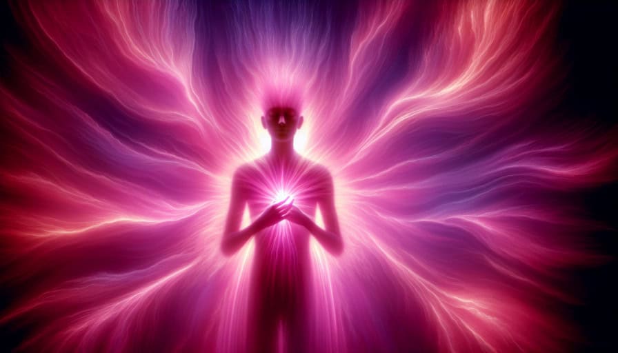 pink aura surrounding a person