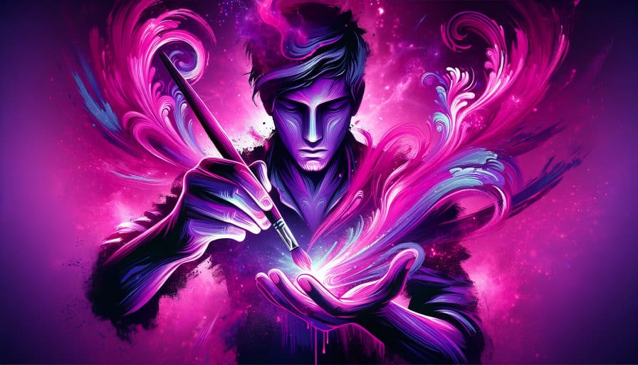 person with a magenta aura