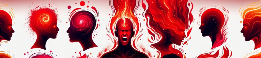 different shades of red auras