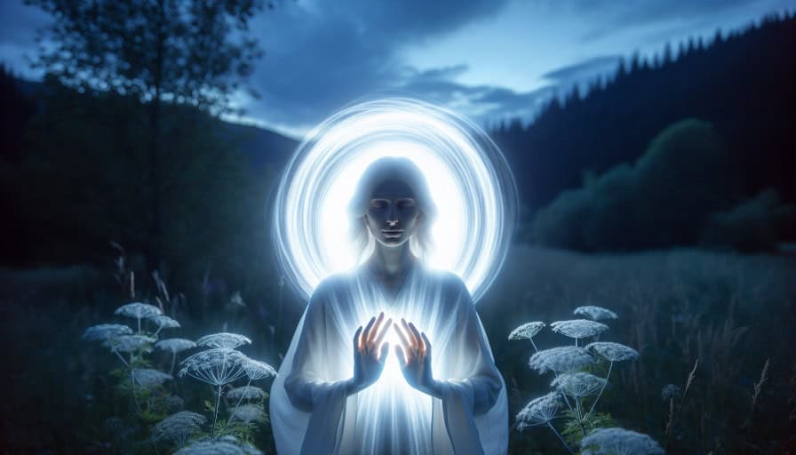 person with a white aura