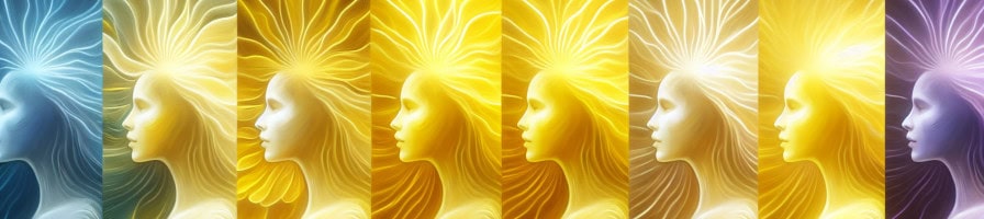shades of yellow auras