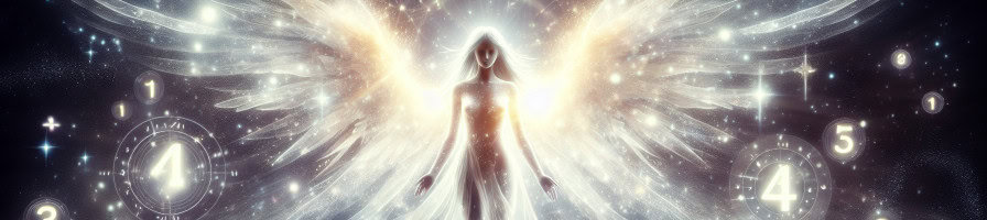 angelic figure surrounded by numbers