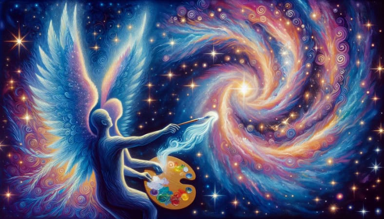 the universe depicted in a creative and vibrant artwork