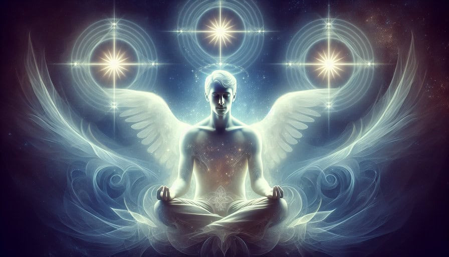 guardian angels illustrated in a spiritual artwork