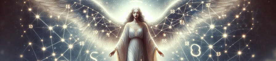 angelic figure surrounded by the numbers