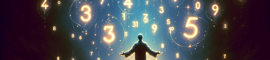 surrounded by glowing birthday numbers