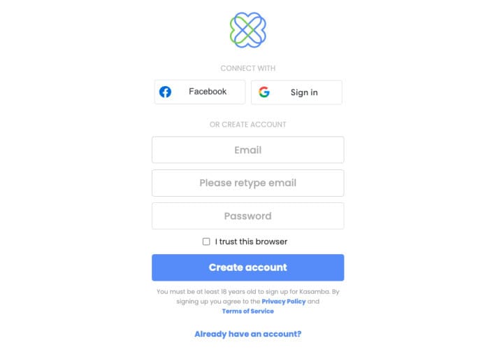Kasamba sign up