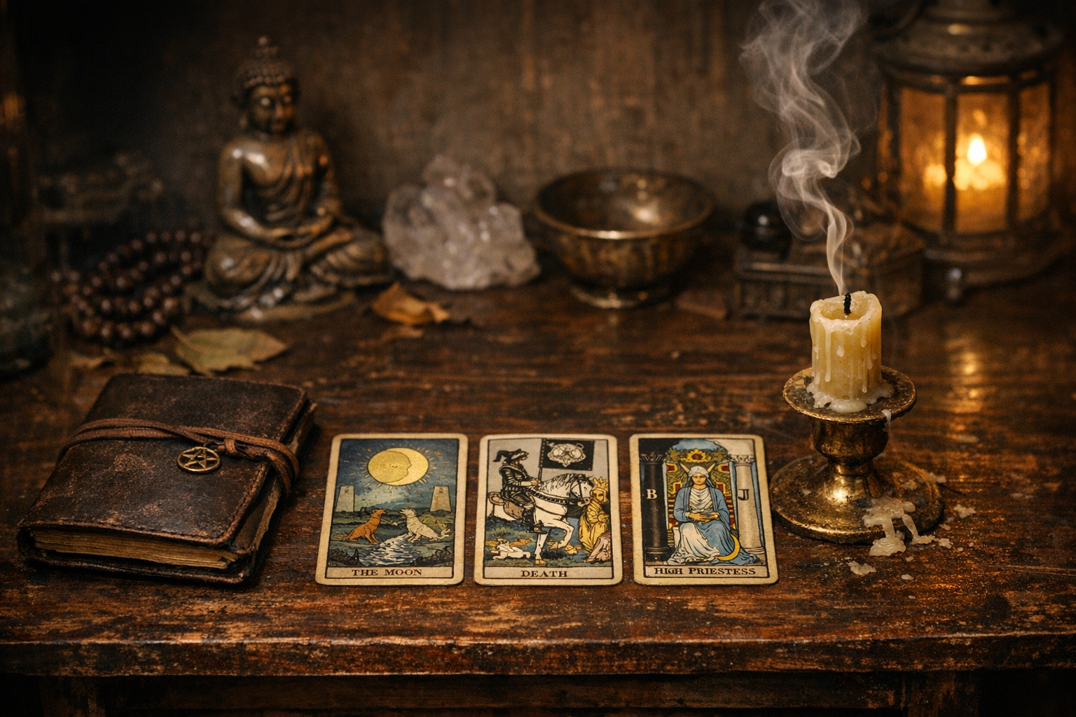 Closing a tarot reading and reflecting
